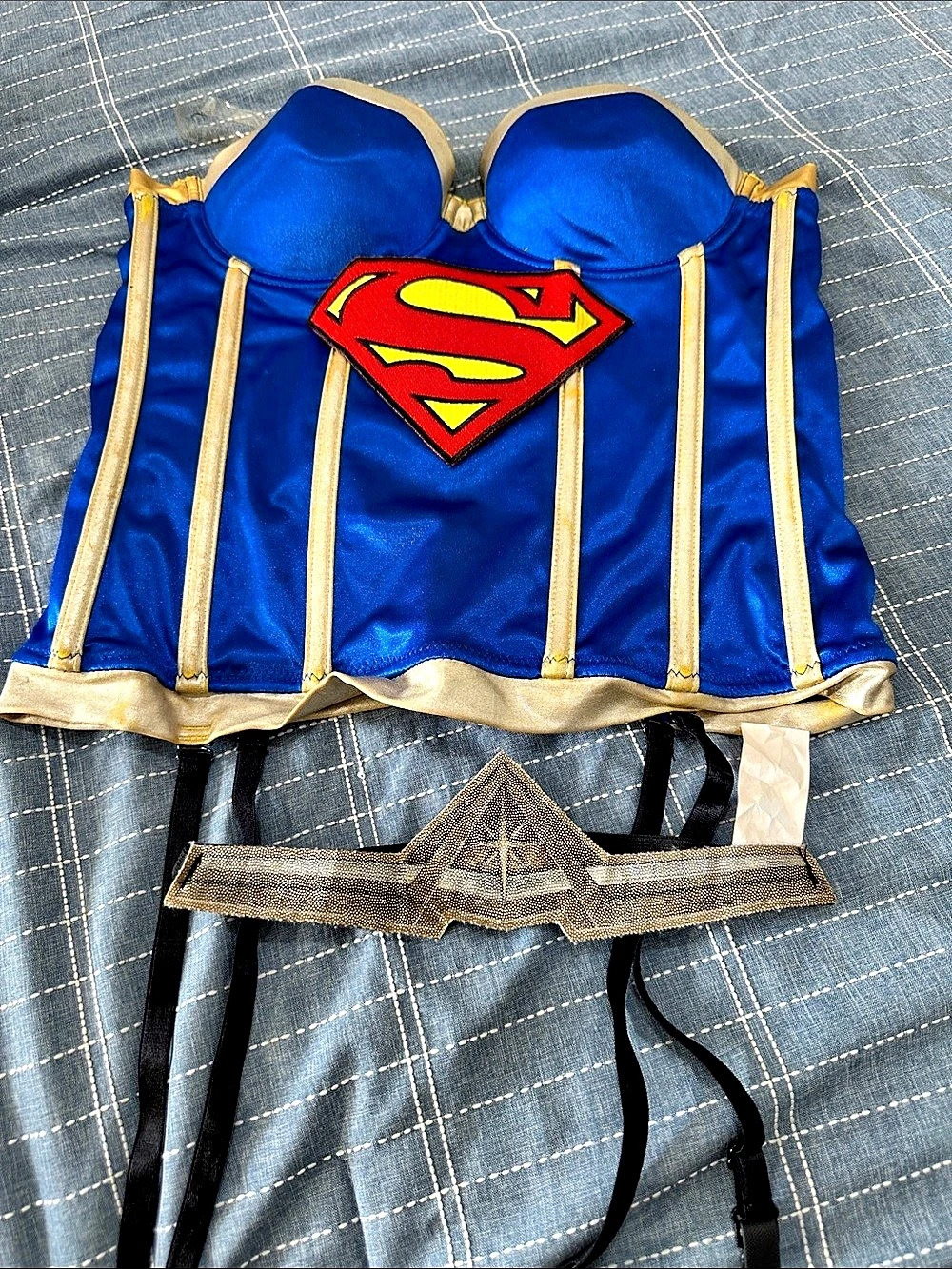 Rubie'Small Costume Co. Inc. Superman costume corset. Blue & Gold Size Small